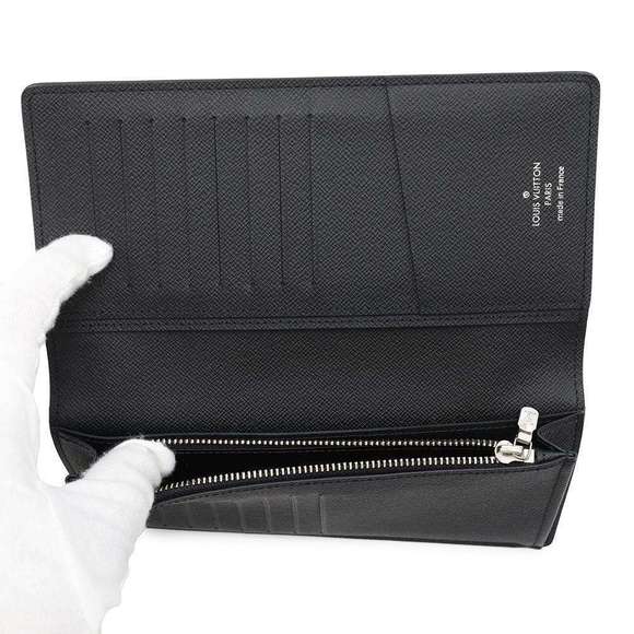 Louis Vuitton Wallet Taiga Brazza Long Portefeuille Black - Picture 5 of 8